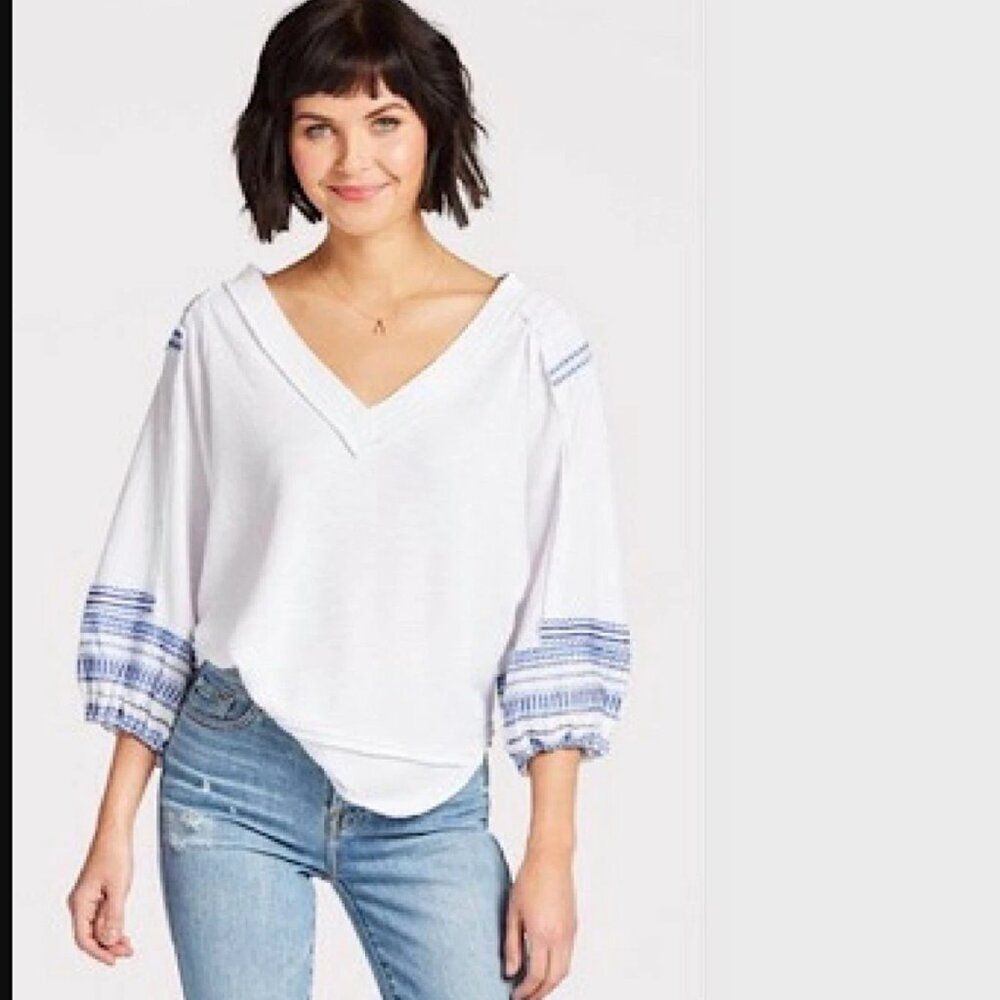 FREE PEOPLE We The Free Bubble Tee Shirt Top | Size M